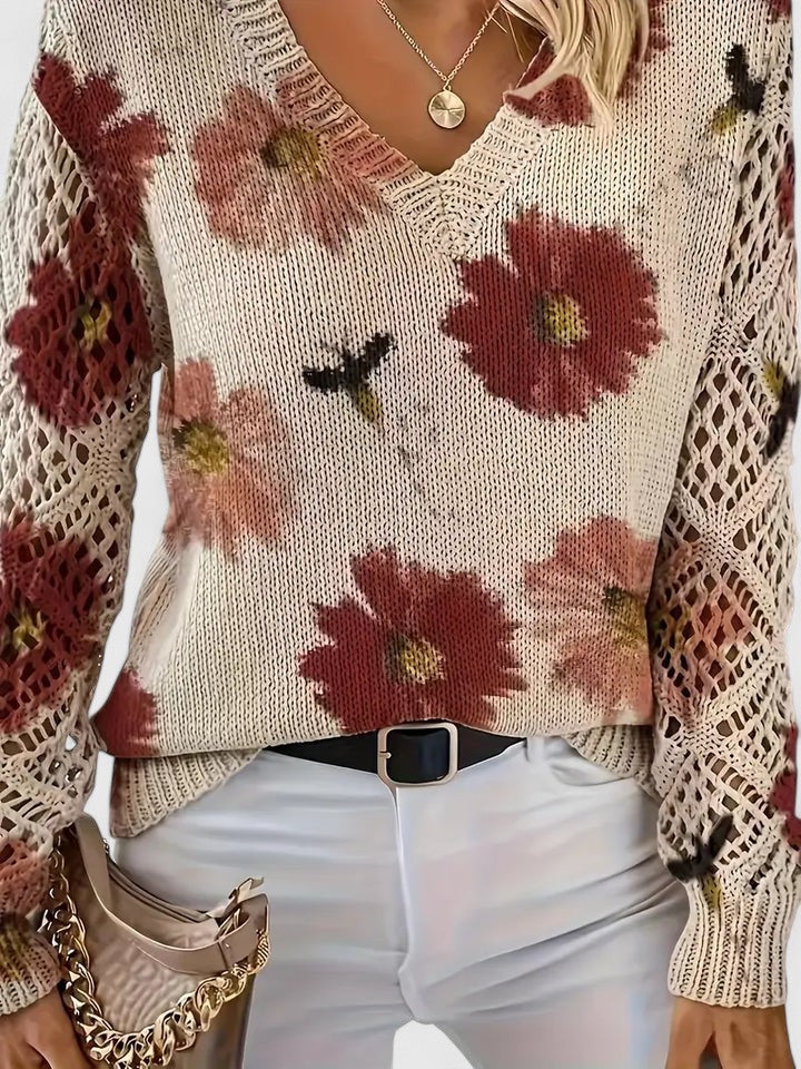 Aurélie | Elegant Floral Knit Sweater