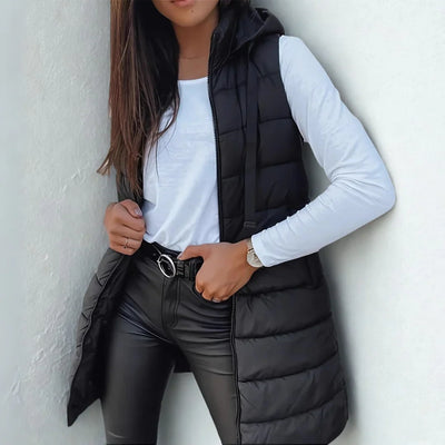 RAIN™ - Casual Sleeveless Hood Long Puffer Vest