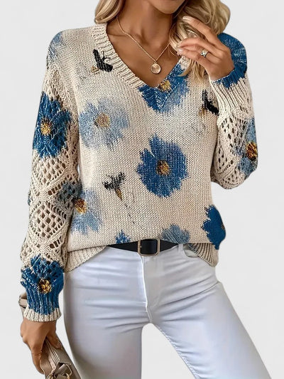 Aurélie | Elegant Floral Knit Sweater