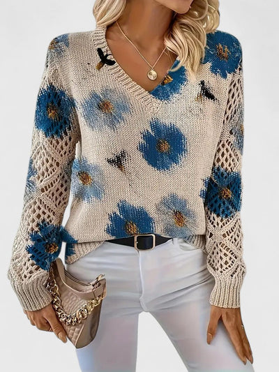 Aurélie | Elegant Floral Knit Sweater